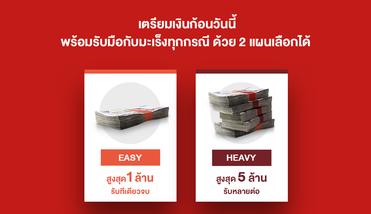 เตรียมเงินก้อนวันนี้ พร้อมรับมือกับมะเร็งทุกกรณี ด้วย 2 แผนเลือกได้